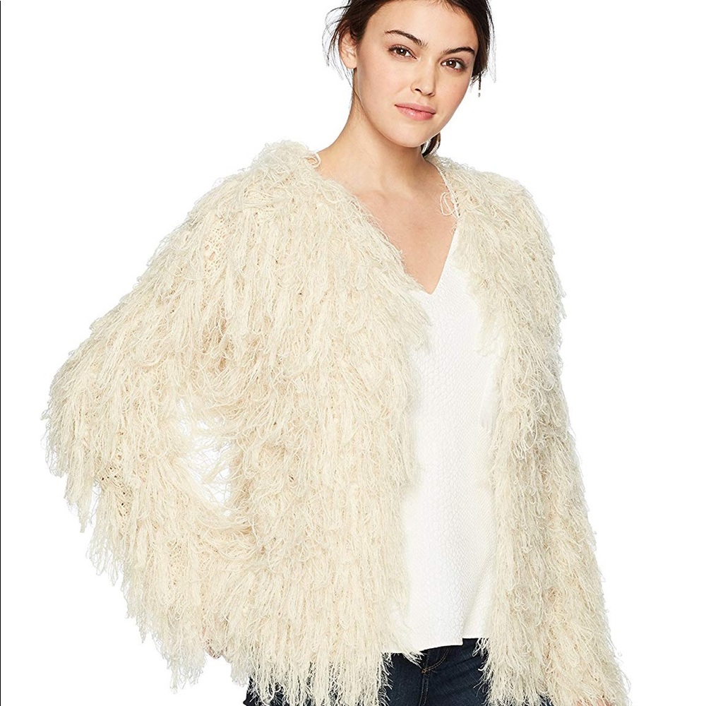 COPY - J.O.A Shaggy Cardigan - Cream